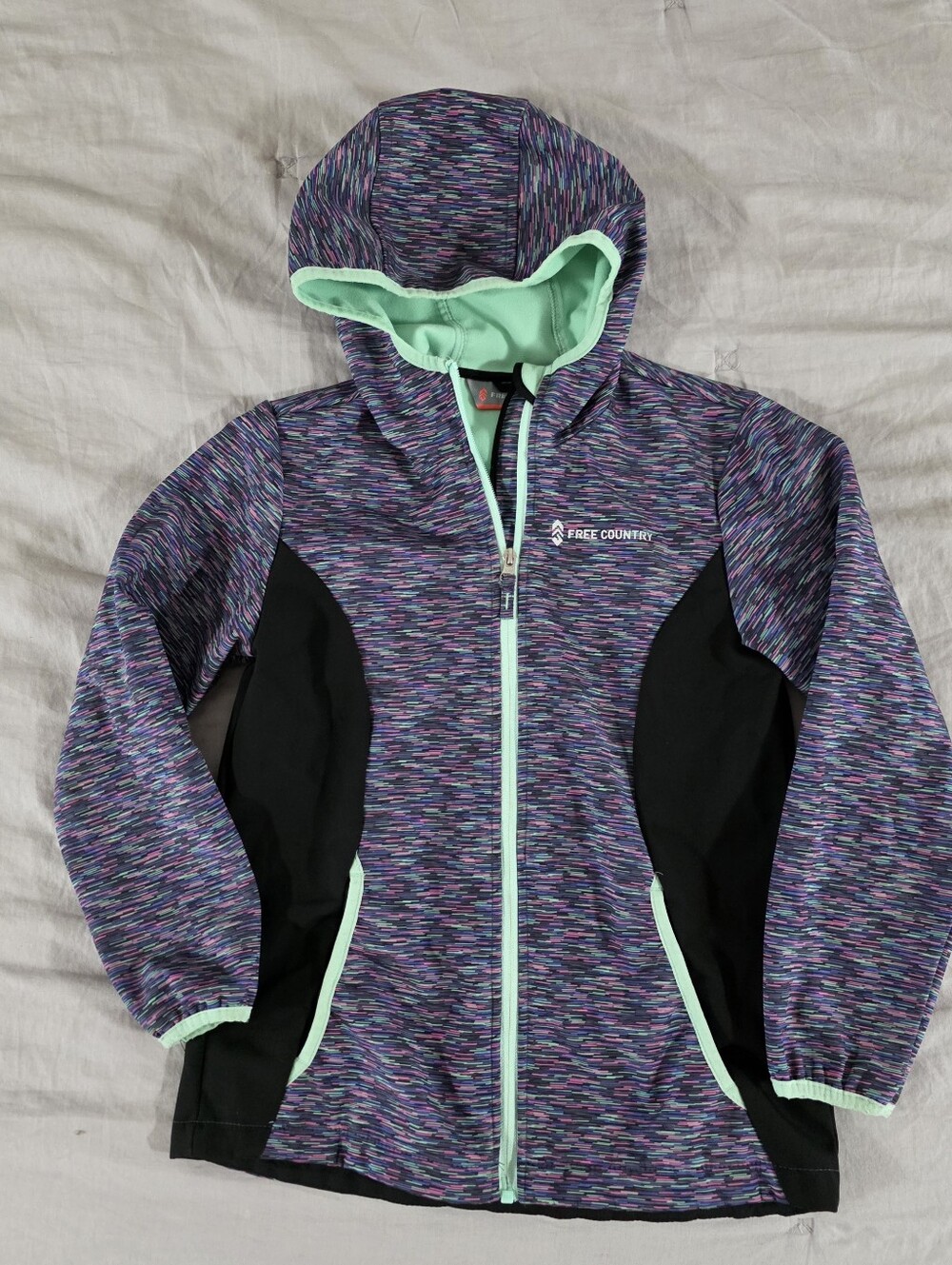 Free Country Girls Purple Multi-Color Hooded Jacket XL